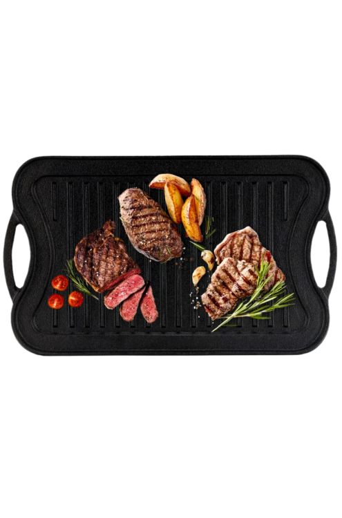 Żeliwna płyta grillowa dwustronna 51 x 26 cm
