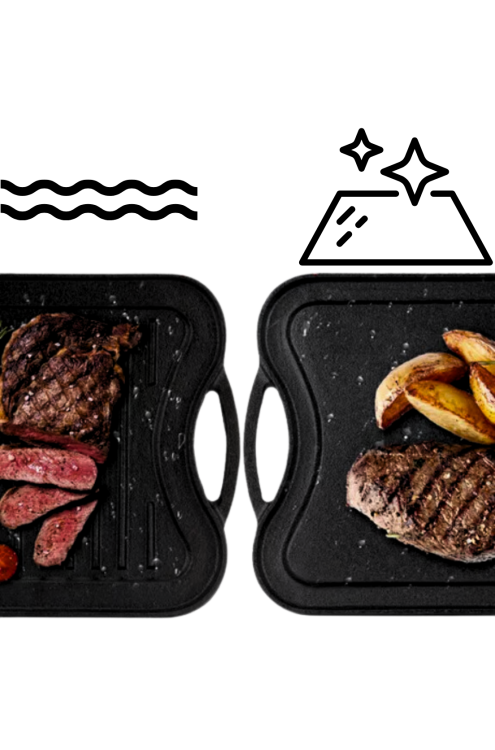 Żeliwna płyta grillowa dwustronna 51 x 26 cm