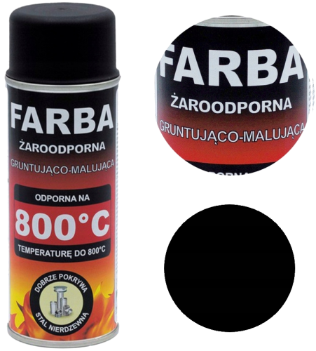 Farba ognioodporna i żaroodporna czarna do grilli i palenisk
