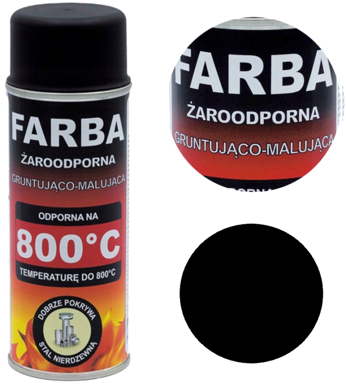 Farba ognioodporna i żaroodporna czarna do grilli i palenisk