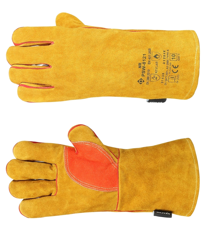 Rękawice ognioodporne i żaroodporne musztardowe