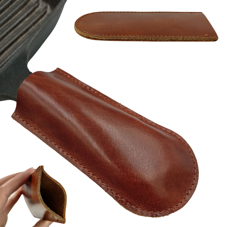 Skórzana osłona na rączkę patelni żeliwnych