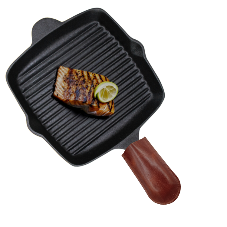 Skórzana osłona na rączkę patelni żeliwnych