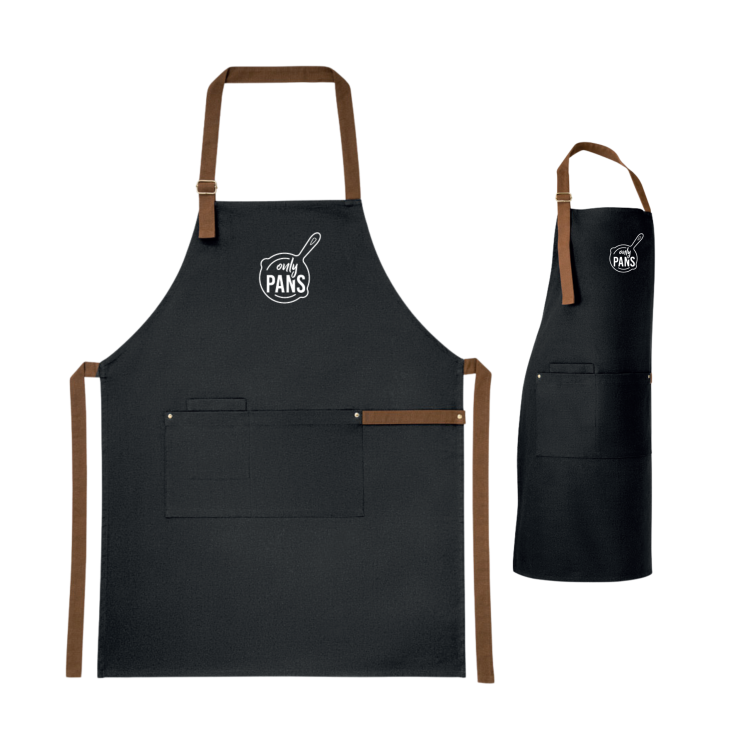 Stylowy czarny fartuch kuchenny