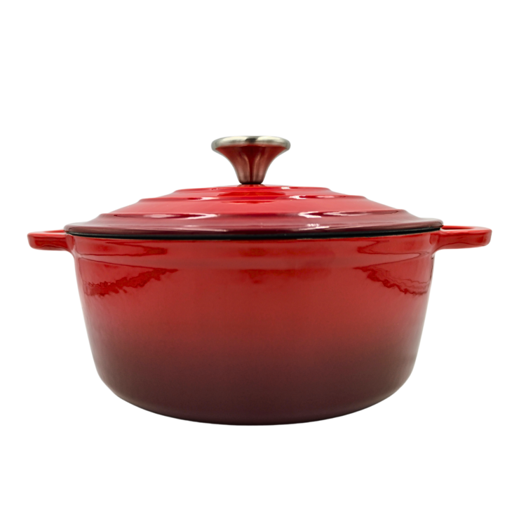 Garnek żeliwny 5l emaliowany czerwony 26cm