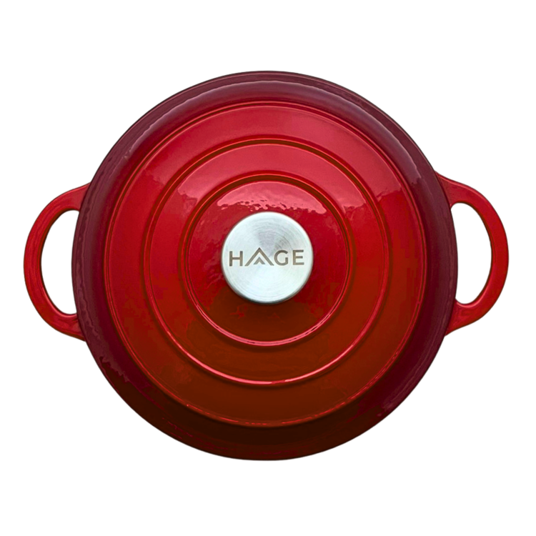 Garnek żeliwny 4l emaliowany czerwony 24cm