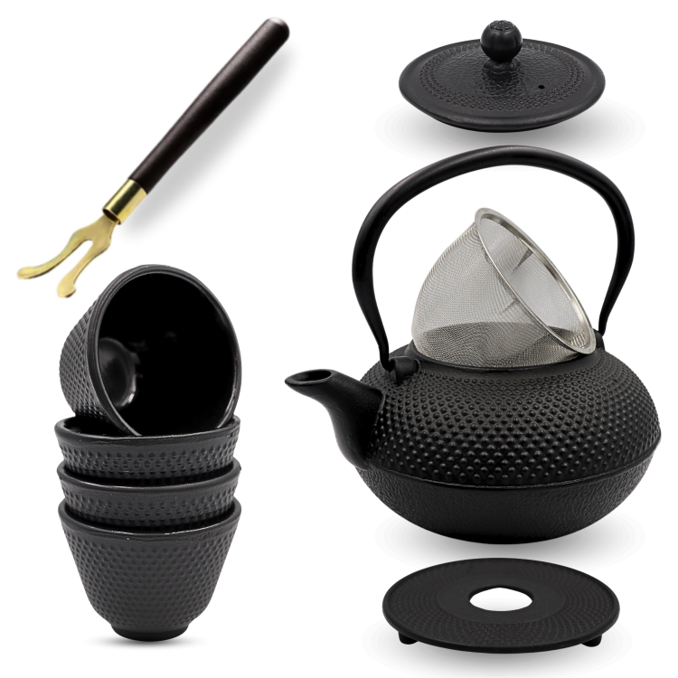 czajnik żeliwny z czarkami zestaw czajnik + 4 czarki