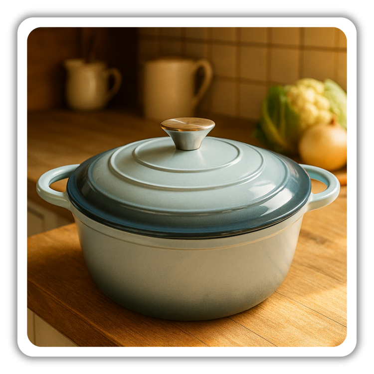 Garnek żeliwny 4l emaliowany miętowy 24cm