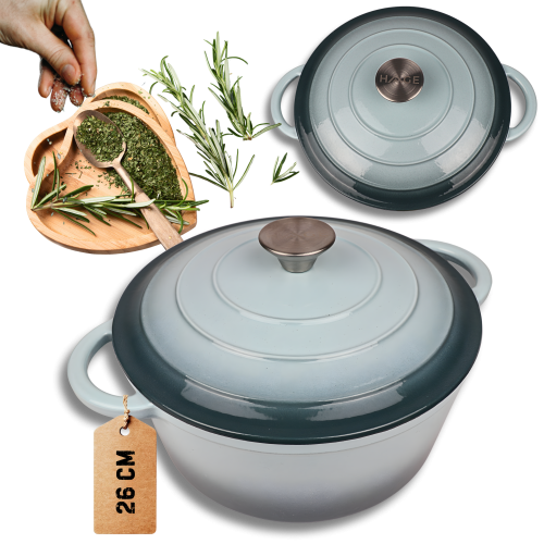 Garnek żeliwny emaliowany 5l sól morska 26 cm