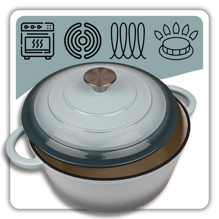 Garnek żeliwny emaliowany 5l sól morska 26 cm