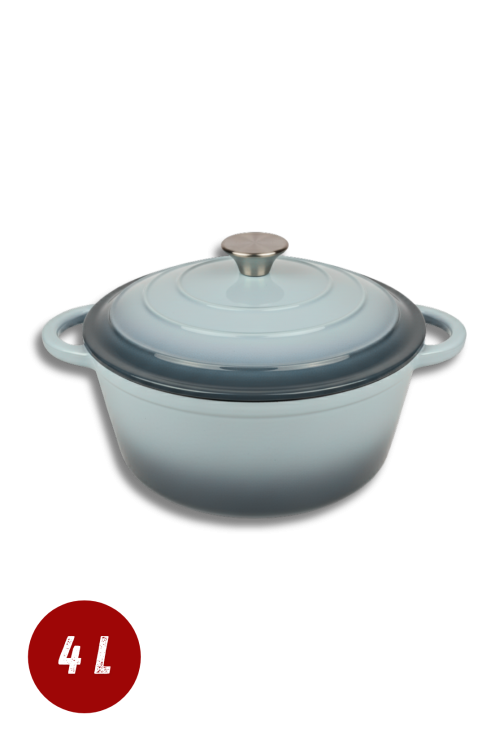 Garnek żeliwny 4l emaliowany miętowy 24cm