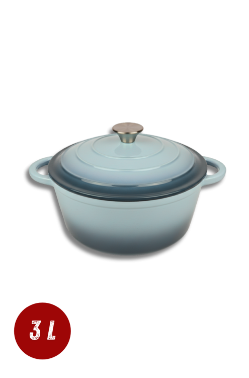 Garnek żeliwny 3l emaliowany  sól morska 22 cm