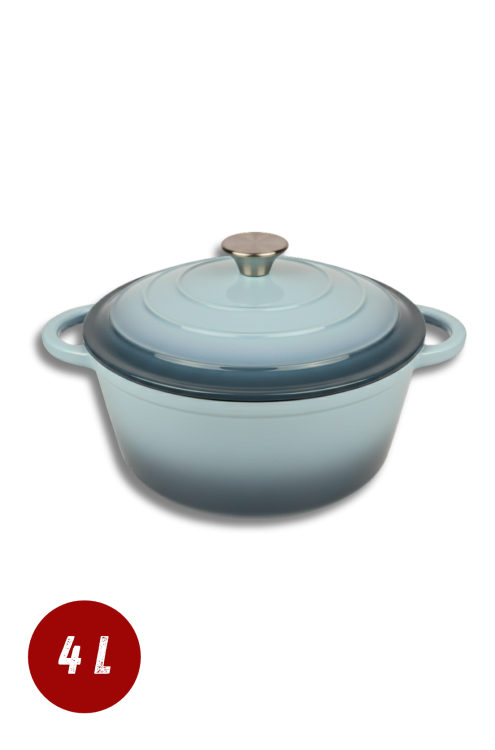 Garnek żeliwny 4l emaliowany miętowy 24cm