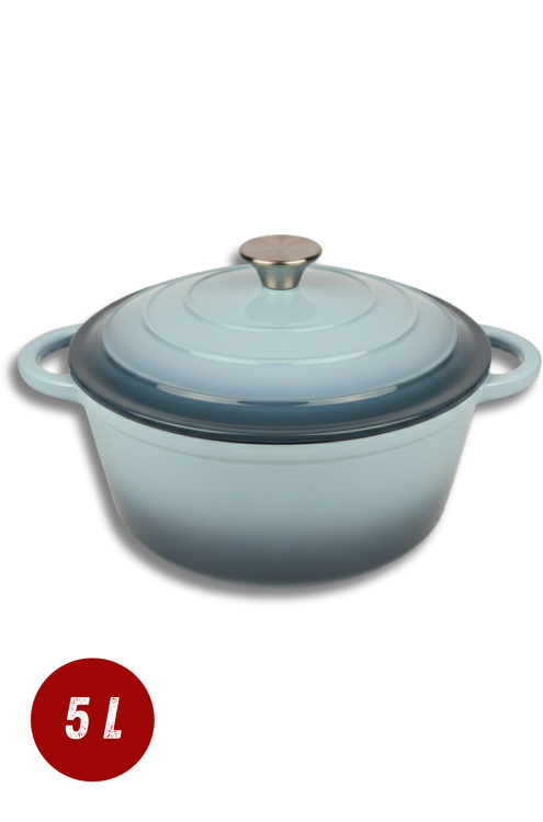 Garnek żeliwny 5l emaliowany sól morska 26cm