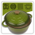 Garnek żeliwny 3l emaliowany oliwkowa zieleń 22 cm
