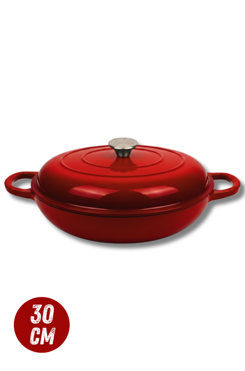 Garnek gourmet profesjonalny żeliwo 30 cm czerwony