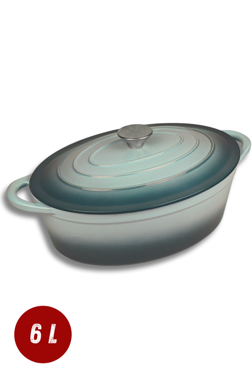 BRYTFANNA GĘSIARKA ŻELIWNA EMALIOWANA DUŻA INDUKCJA GAZ PIEKARNIK GARNEK 6L