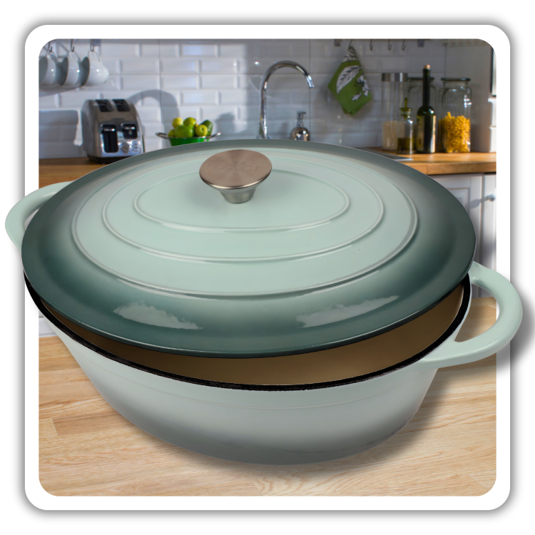 BRYTFANNA GĘSIARKA ŻELIWNA EMALIOWANA DUŻA INDUKCJA GAZ PIEKARNIK GARNEK 6L