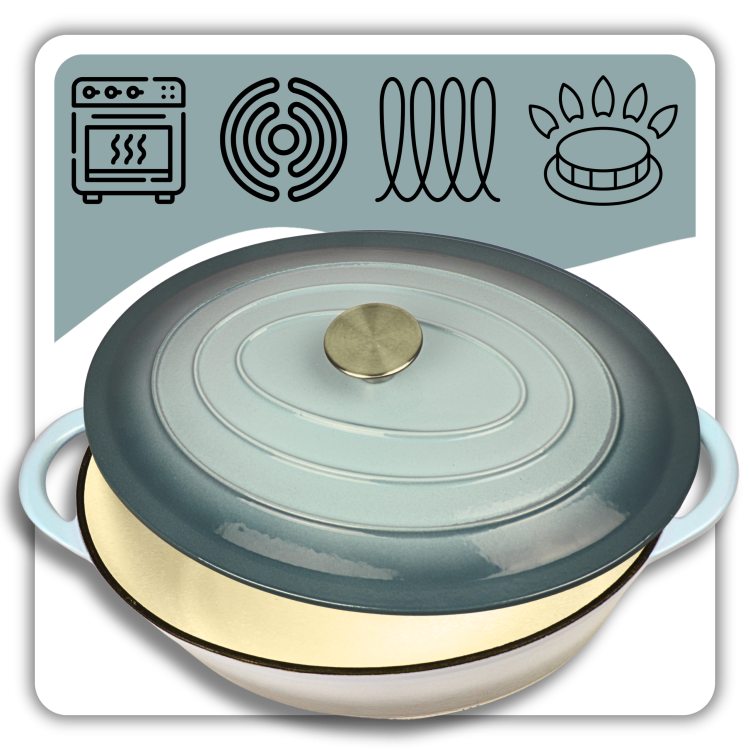 BRYTFANNA GĘSIARKA ŻELIWNA EMALIOWANA DUŻA INDUKCJA GAZ PIEKARNIK GARNEK 6L