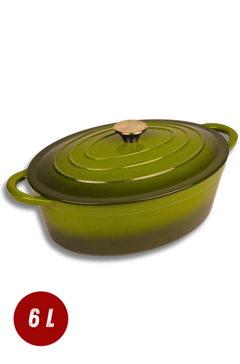 BRYTFANNA GĘSIARKA ŻELIWNA EMALIOWANA DUŻA INDUKCJA GAZ PIEKARNIK GARNEK 6L