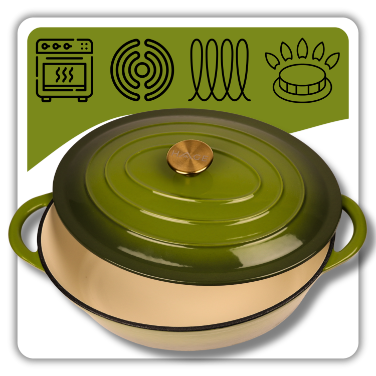 BRYTFANNA GĘSIARKA ŻELIWNA EMALIOWANA DUŻA INDUKCJA GAZ PIEKARNIK GARNEK 6L