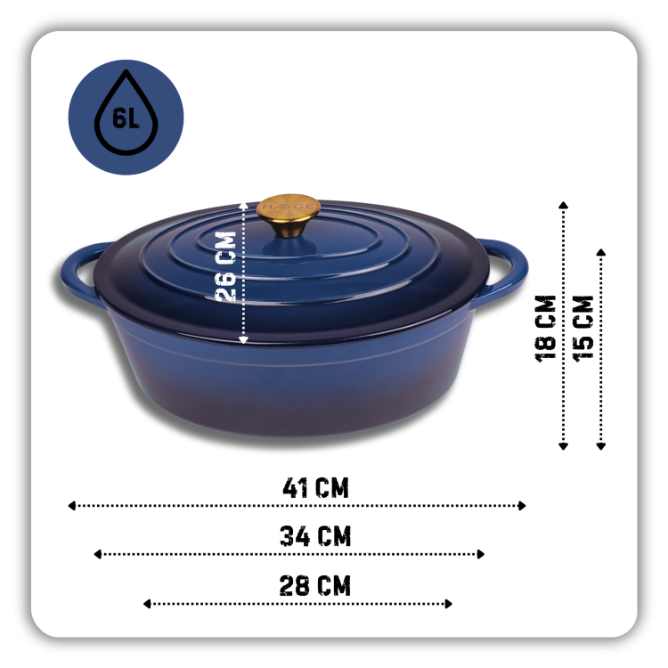 BRYTFANNA GĘSIARKA ŻELIWNA EMALIOWANA DUŻA INDUKCJA GAZ PIEKARNIK GARNEK 6L