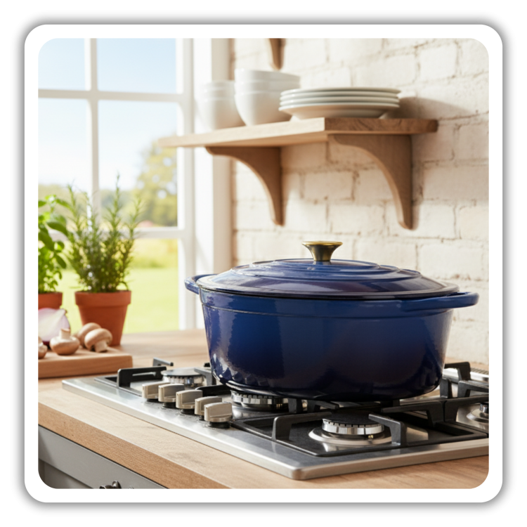 BRYTFANNA GĘSIARKA ŻELIWNA EMALIOWANA DUŻA INDUKCJA GAZ PIEKARNIK GARNEK 6L