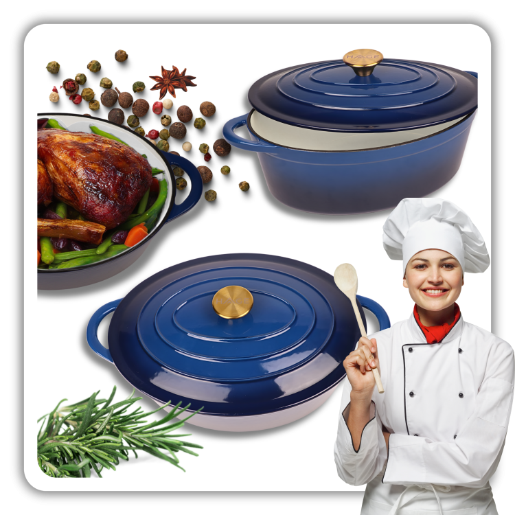 BRYTFANNA GĘSIARKA ŻELIWNA EMALIOWANA DUŻA INDUKCJA GAZ PIEKARNIK GARNEK 6L