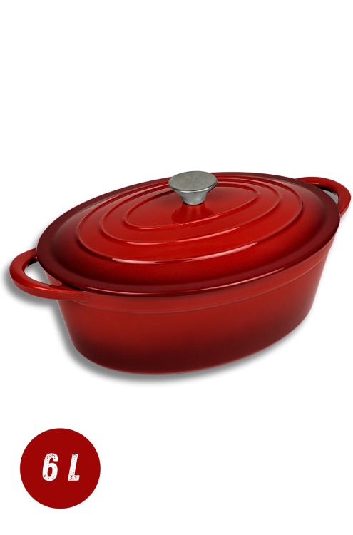 BRYTFANNA GĘSIARKA ŻELIWNA EMALIOWANA DUŻA INDUKCJA GAZ PIEKARNIK GARNEK 6L