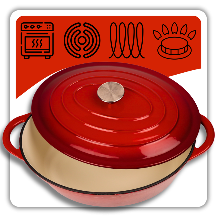 BRYTFANNA GĘSIARKA ŻELIWNA EMALIOWANA DUŻA INDUKCJA GAZ PIEKARNIK GARNEK 6L