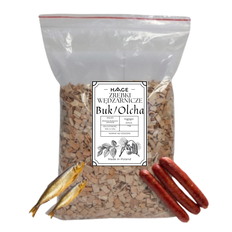 Zrębki wędzarnicze buk olcha 1kg