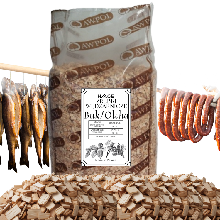 Zrębki wędzarnicze buk olcha 15 kg