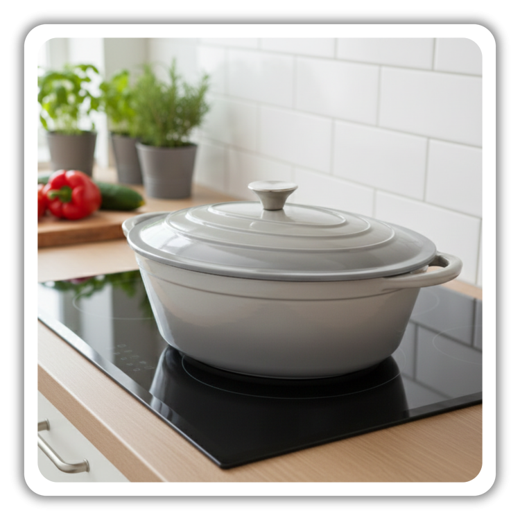 Owalna brytfanna żeliwna emaliowana 6l szara