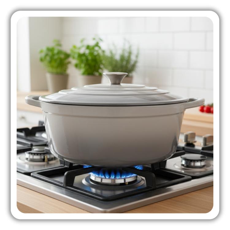 Owalna brytfanna żeliwna emaliowana 6l szara