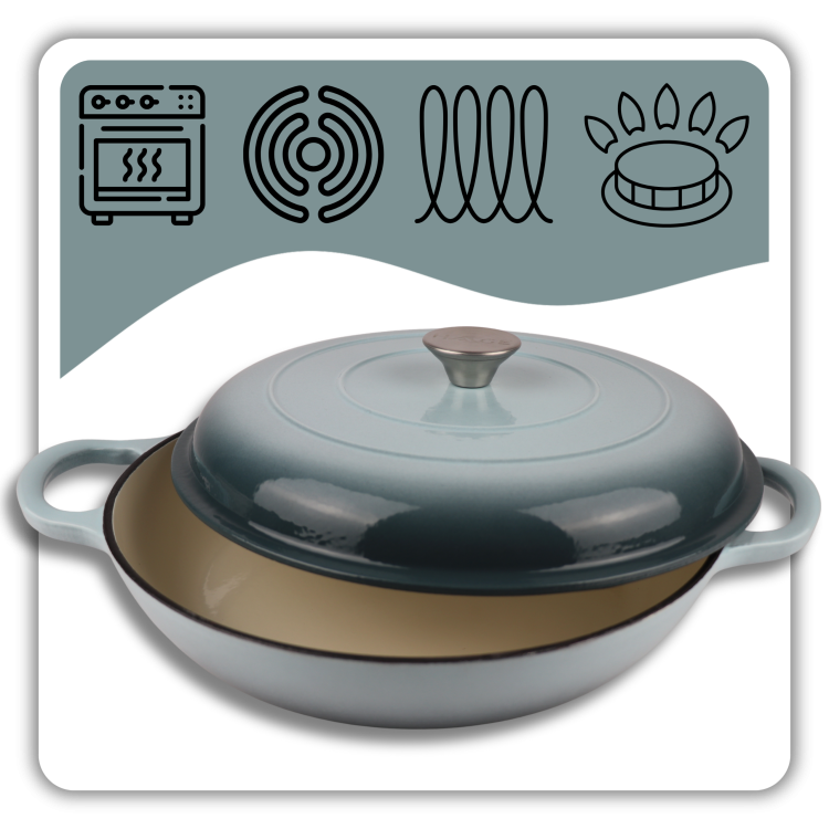 Garnek gourmet profesjonalny żeliwo 30 cm  sól morska