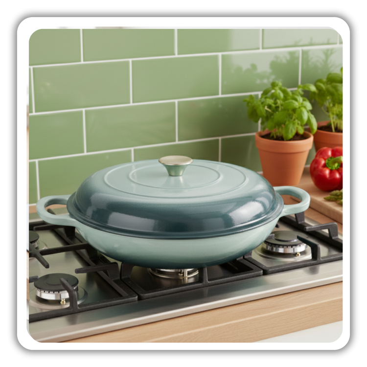 Garnek gourmet profesjonalny żeliwny emaliowany 30 cm sól morska