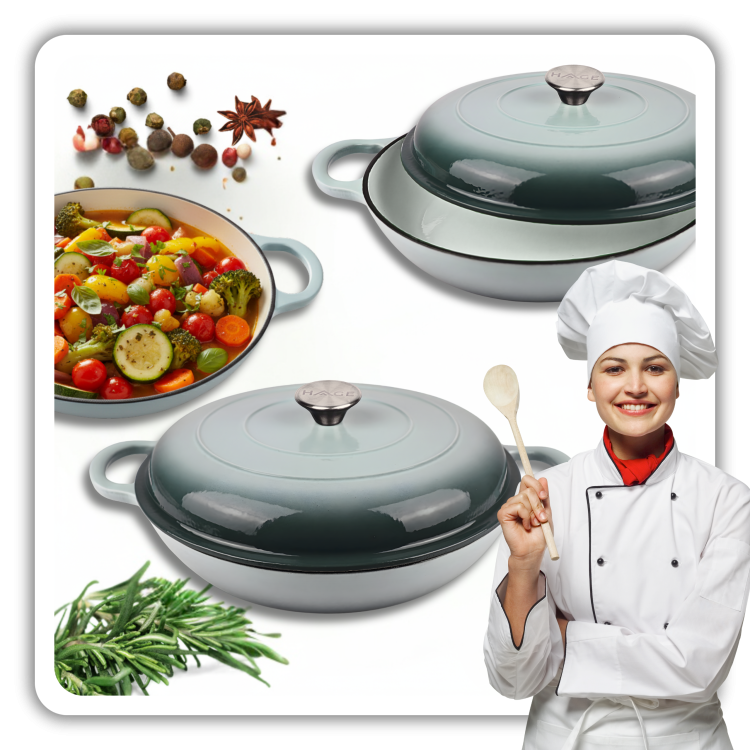 Garnek gourmet profesjonalny żeliwny emaliowany 30 cm sól morska