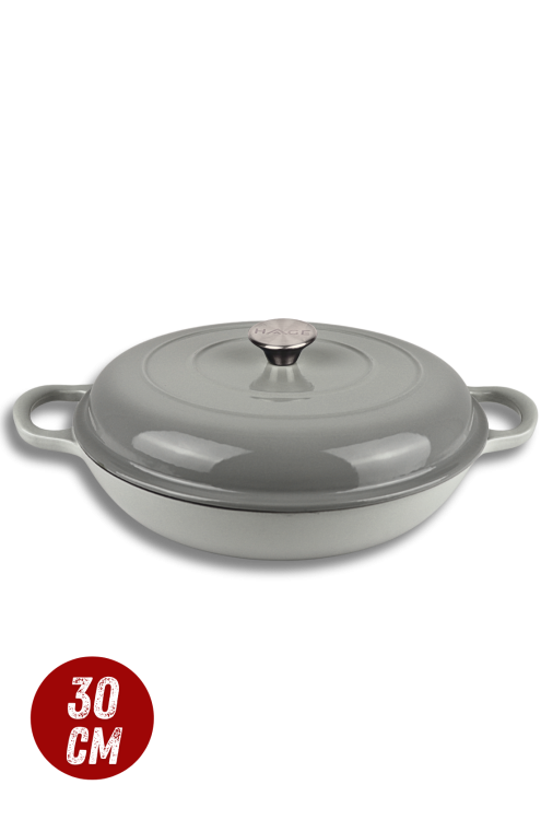 Garnek gourmet profesjonalny żeliwo 30 cm szary