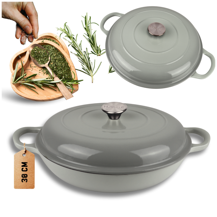Garnek gourmet profesjonalny żeliwo 30 cm szary