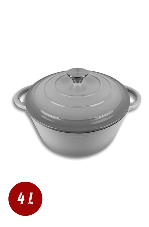 Garnek żeliwny emaliowany 3l bakłażanowy 22 cm