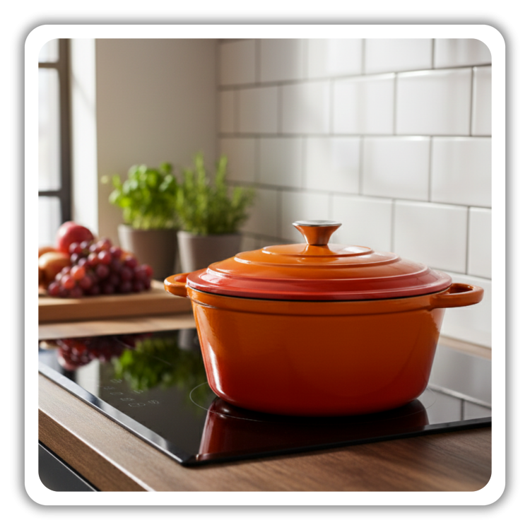 Garnek żeliwny emaliowany 4l pomarańczowy 24 cm