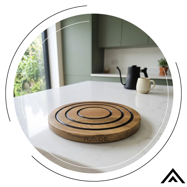 Podstawka pod patelnie garnek drewniana magnetyczna