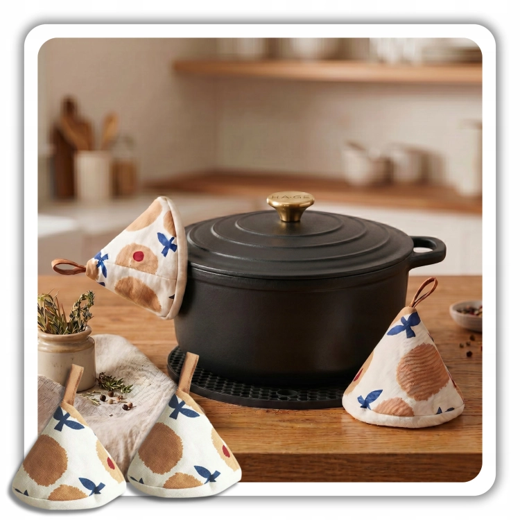 Garnek żeliwny emaliowany 24cm 4 L czarny mat
