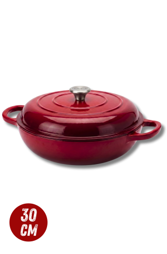 Garnek gourmet profesjonalny żeliwo 30 cm czerwony