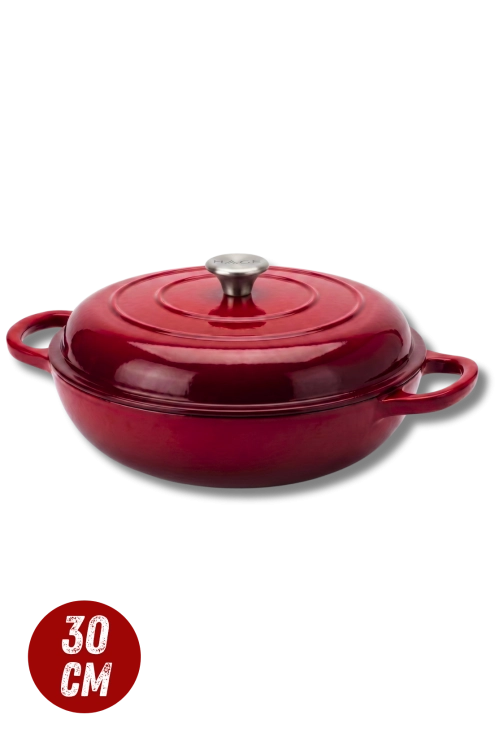 Garnek gourmet profesjonalny żeliwo 30 cm czerwony