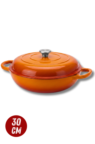 Garnek gourmet profesjonalny żeliwo 30 cm pomarańczowy