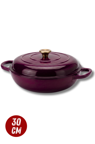 Garnek gourmet profesjonalny żeliwo 30 cm bakłażanowy