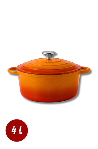 Garnek żeliwny emaliowany 4l pomarańczowy 24 cm