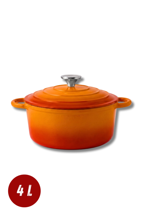 Garnek żeliwny emaliowany 4l pomarańczowy 24 cm