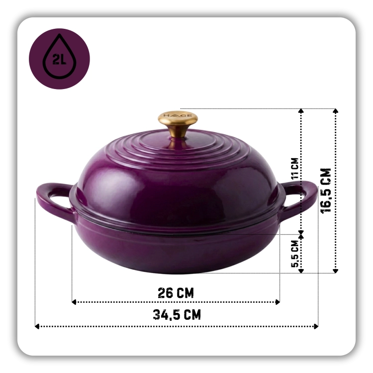 Garnek do pieczenia chleba 26cm bakłażanowy